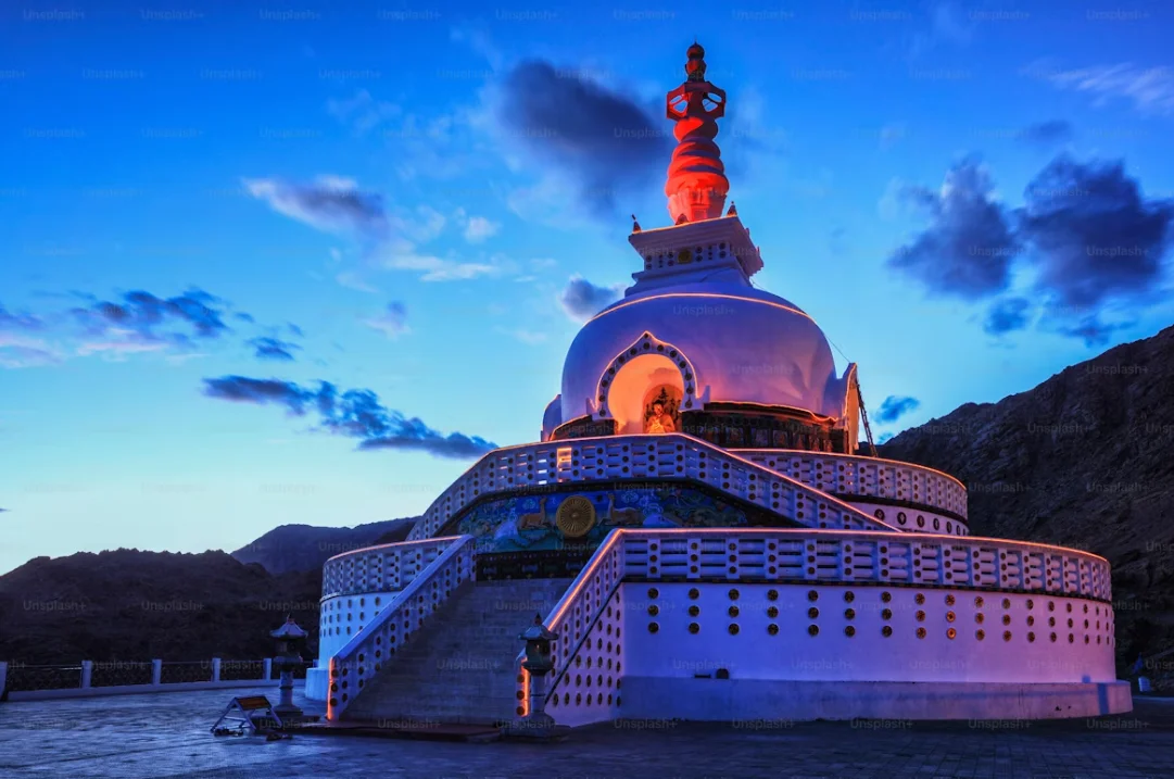 Leh Shanti Stupa View at Sunrise